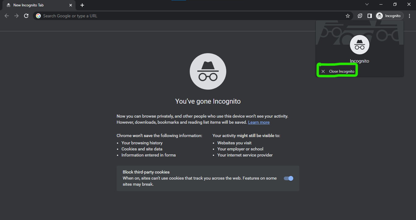 how to use incognito mode