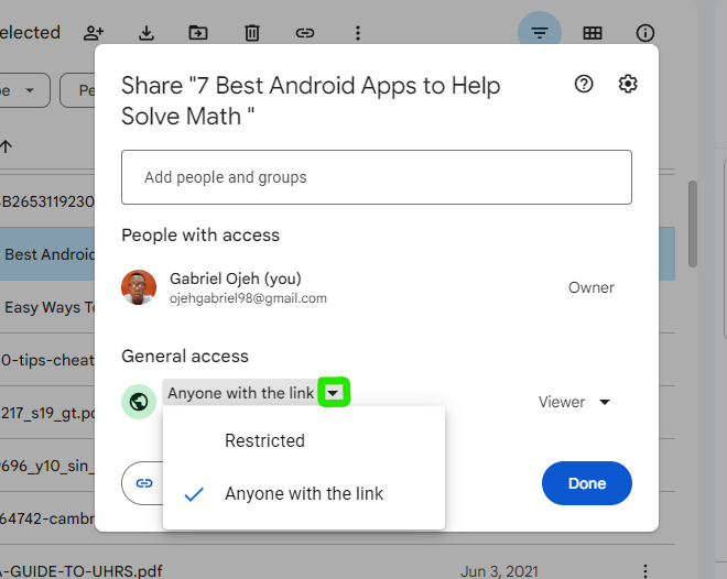 Share a Google Doc with a Non-Google User