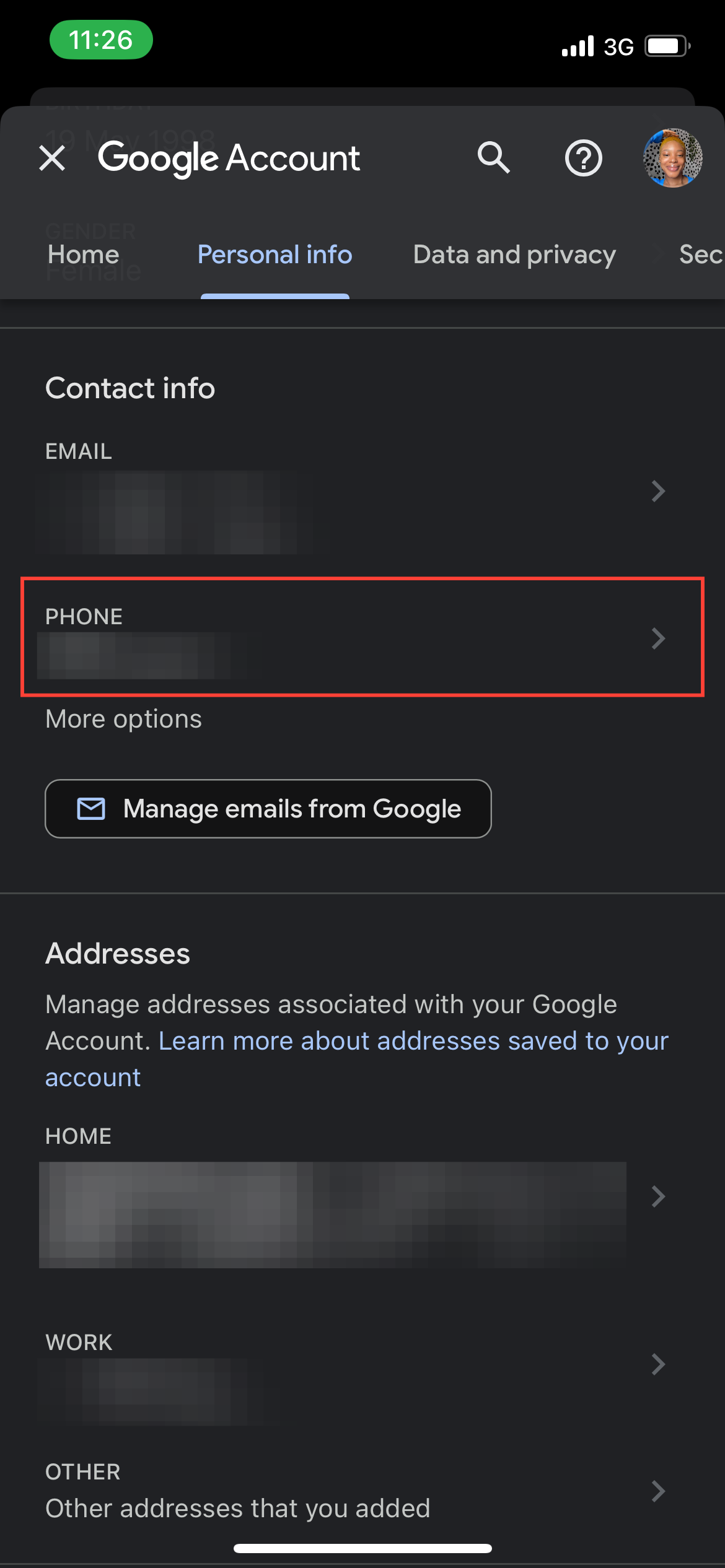 How to update your Google account phone number on iPhone