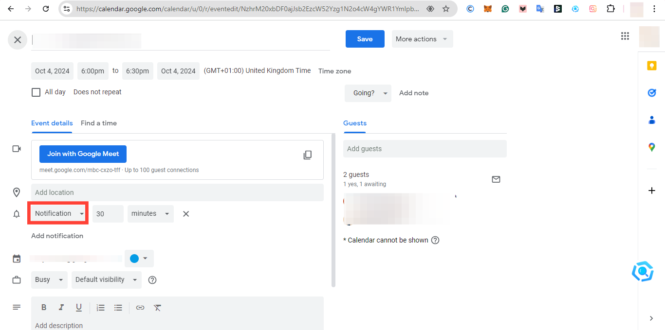 How to create email reminders using Google Calendar