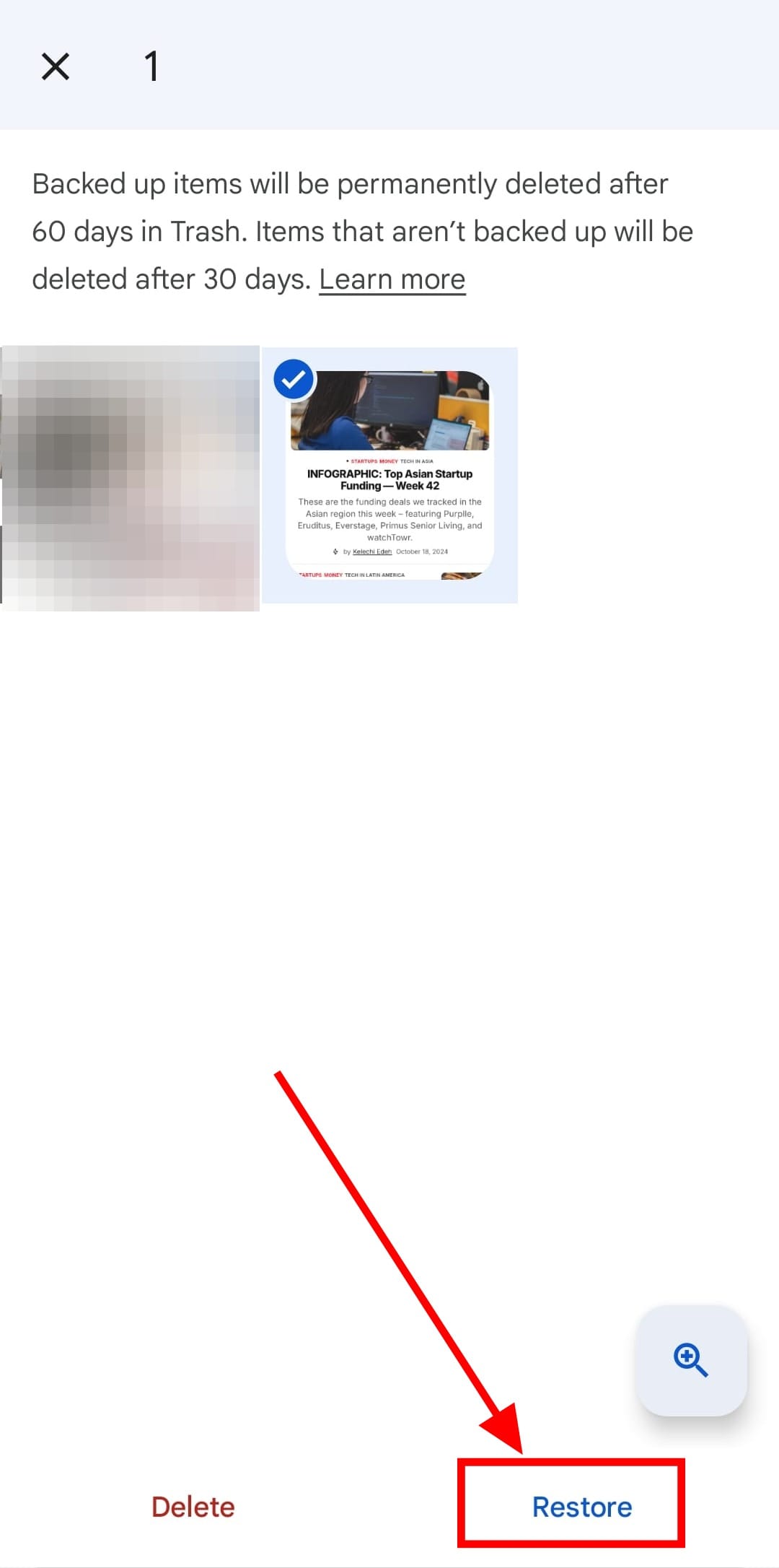 INFOGRAPHIC How to restore deleted photos on Google photos