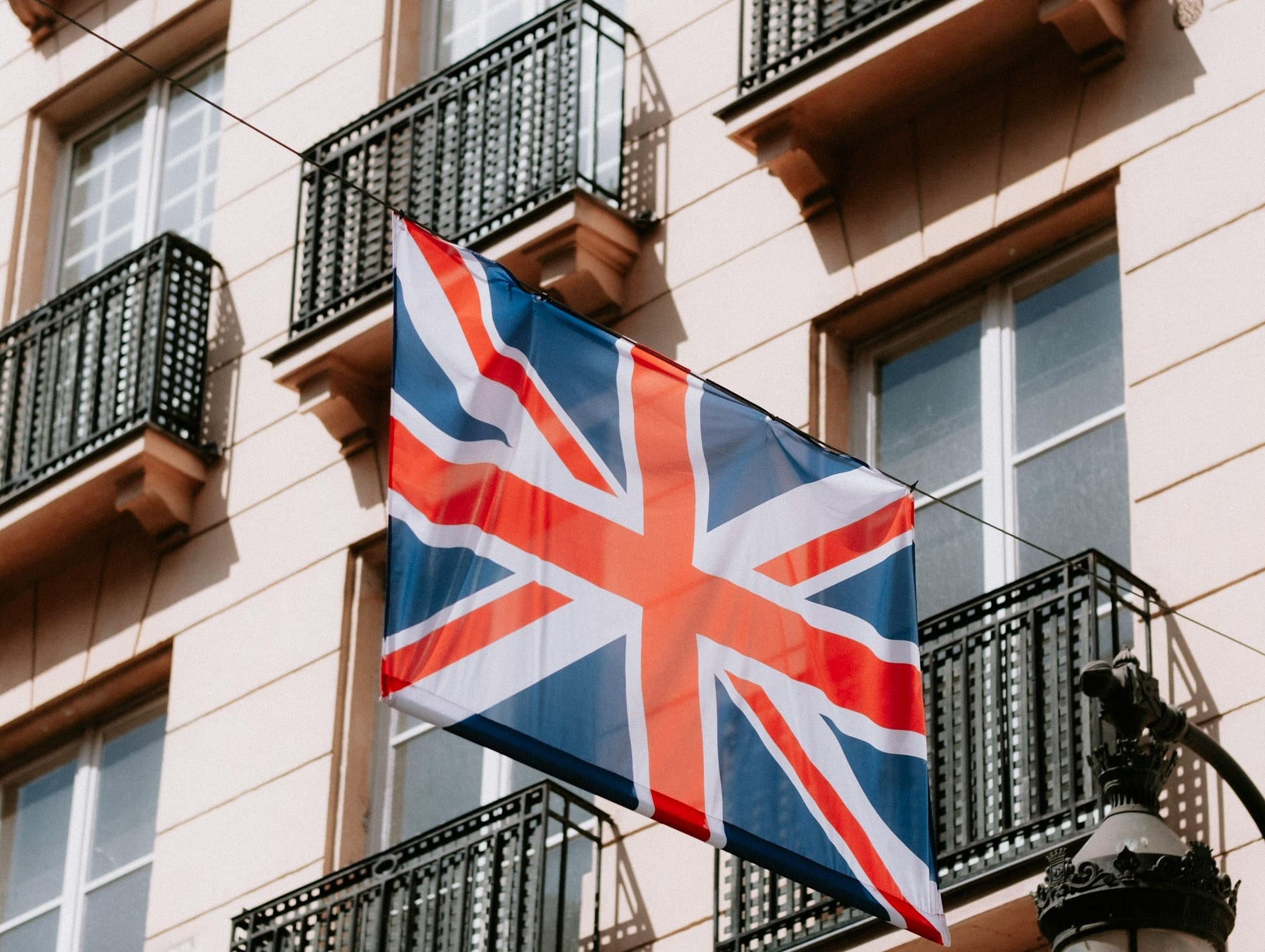 a flag on a building