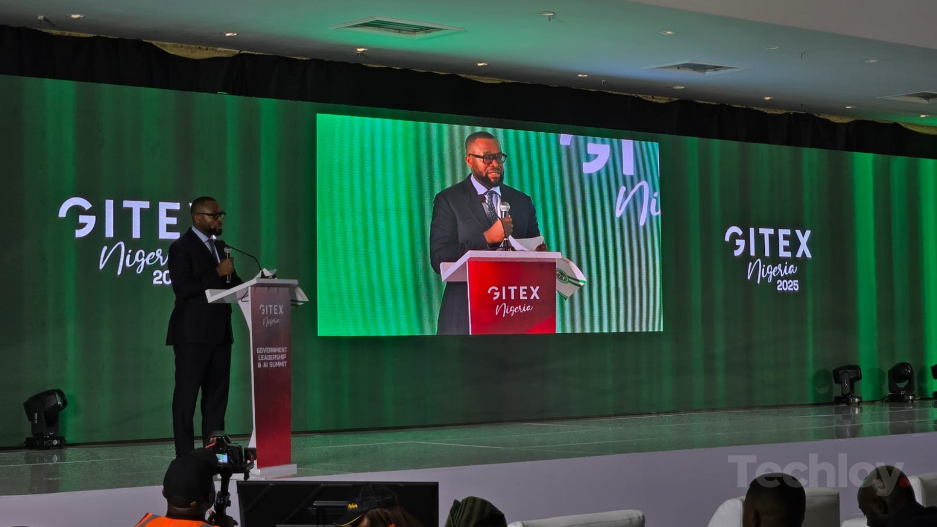 Nigeria's Minister of Communications, Innovation, and Digital Economy, Bosun Tijani giving a keynote address at GITEX Nigeria 2025 in Abuja, Nigeria on September 1, 2025.