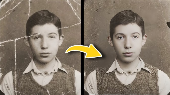 An example of an AI photo enhancer interface showing a before and after comparison