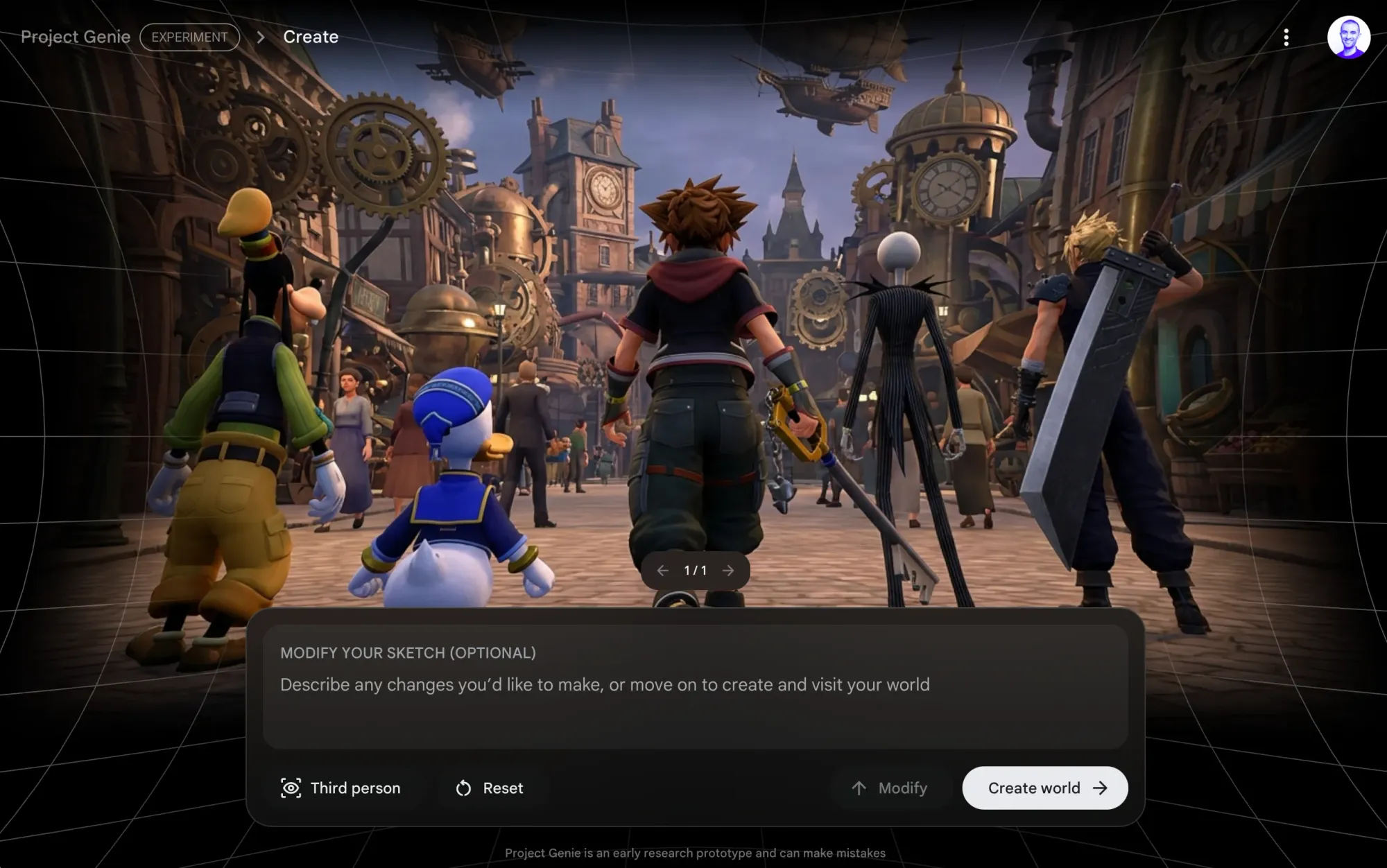 Jay Peters Project Genie Dashboard