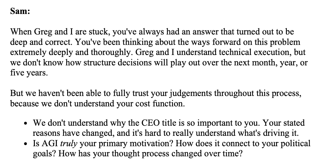 Email from Greg Brockman and Ilya Sutskever