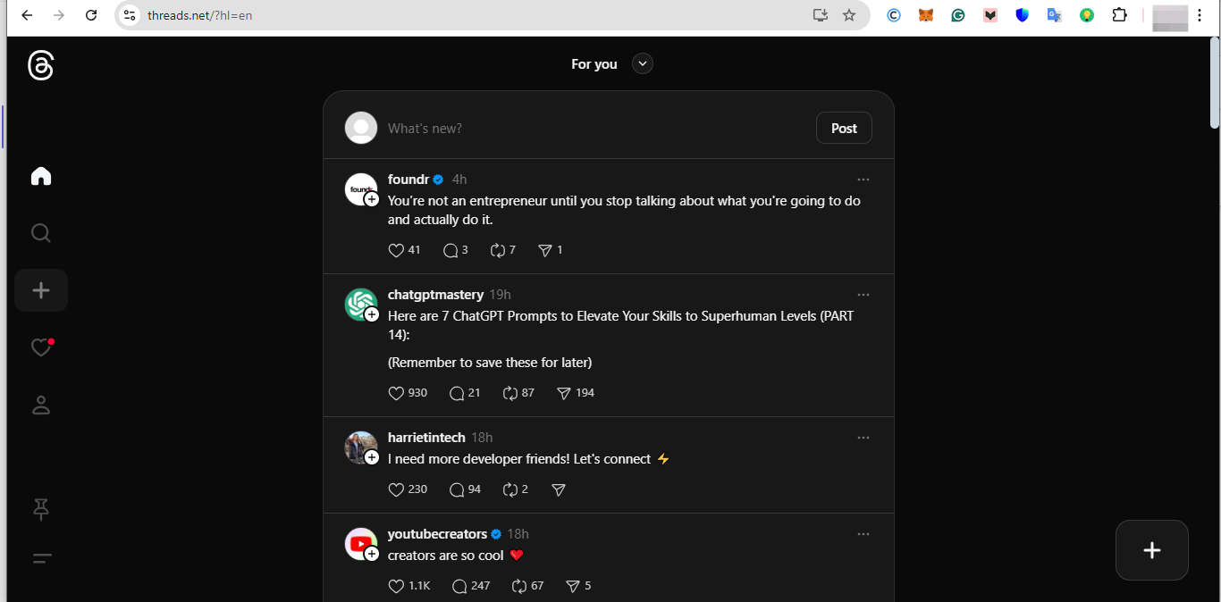 How to pin multiple tabs on Threads