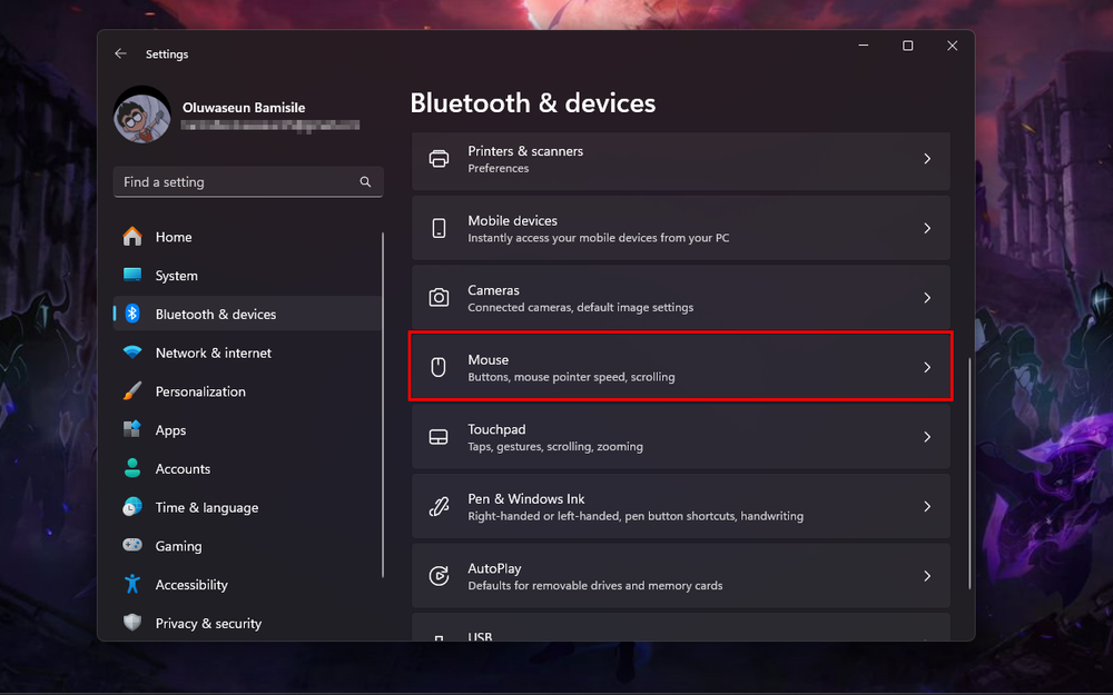 How to change mouse speed on Windows 11