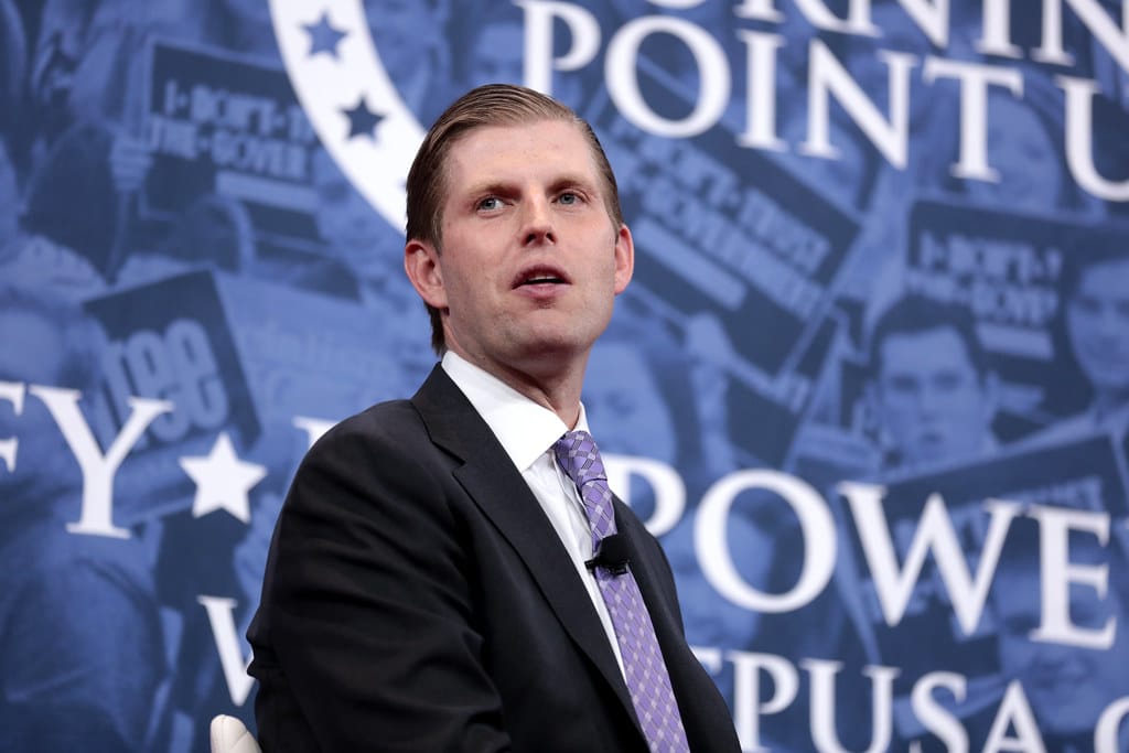 Eric Trump speaking at the 2018 Conservative Political Action Conference (CPAC) in National Harbor, Maryland.
