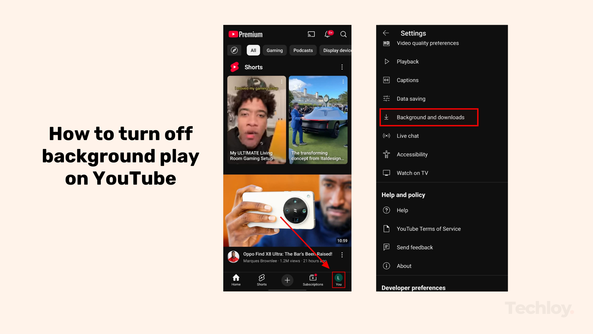 How to turn off background play on YouTube Post image